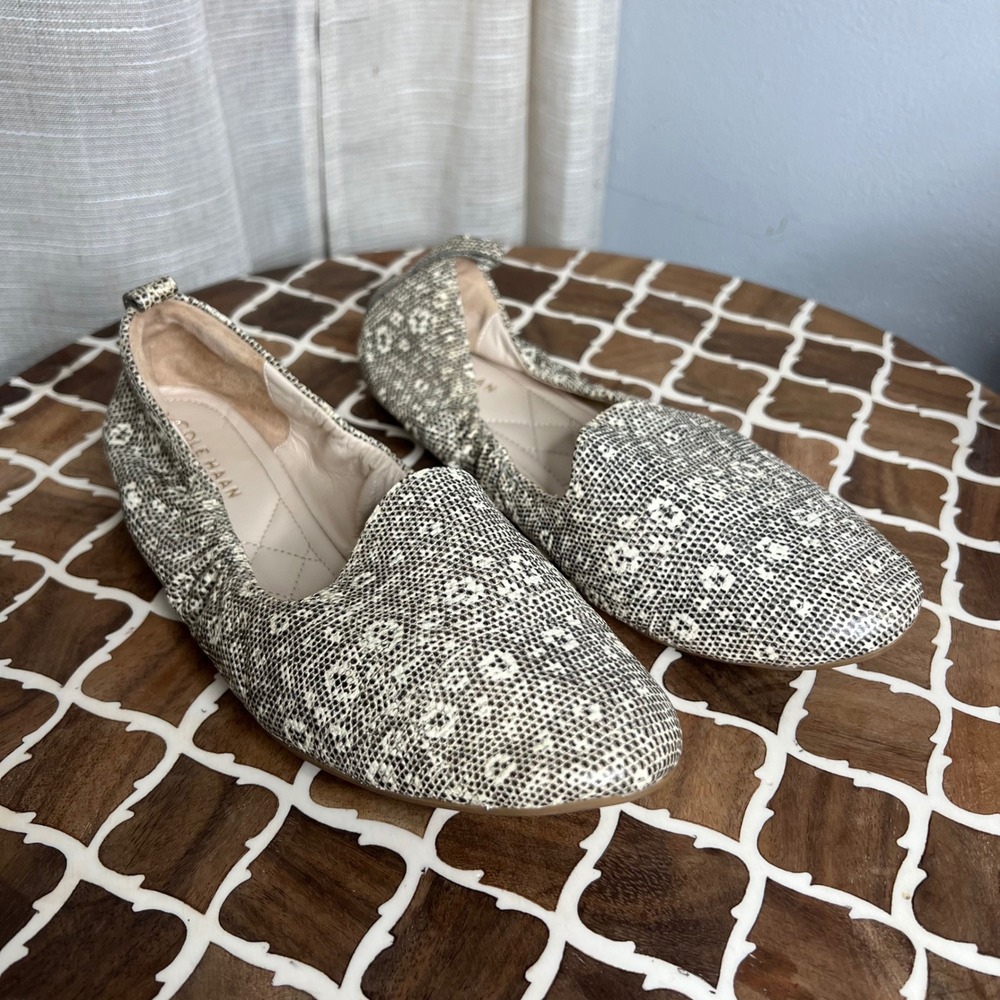 Cole Haan Grand OS Snakeskin‎ Print Leather Ballet Flats Women's Shoe Size 7